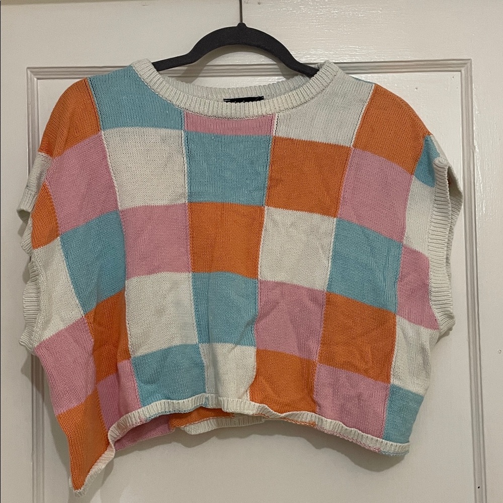 Vibrant Checkered Women's Sweater